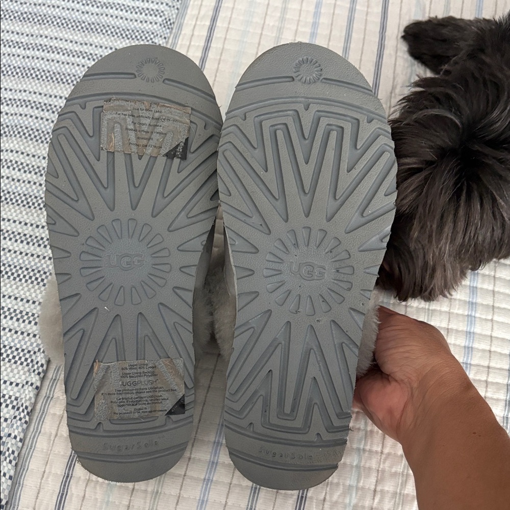 UGG Women's Soft Gray Slippers - Picture 2 of 3